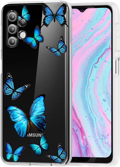Phone Case for Galaxy A32 5G, Samsung A32 5G Case for Girls Women, Clear Slim Shockproof Pattern Soft Flexible TPU Back Phone Protective Cover Cas...