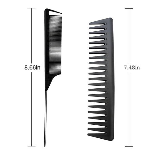 Teasing Hair Brush, Hair Styling Comb Set 4 PCS, Rat Tail Comb Edge Brush, Hair Tail Tools for Women Girls Kids Braiding Backcombing Styling (Blac...