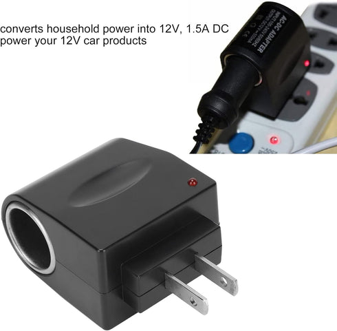 Cigarette Lighter Adapter, 240V to 12V 1.5A Car Cigarette Lighter Adapter Multifunctional AC to DC Car Charger Adapter Power Converter 100?240V......