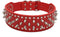 20-26" Length 2" Width Spike Rivets Leather Dog Pet Collars for Pitbull Mastiff Boxer (Red,L)...