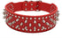20-26" Length 2" Width Spike Rivets Leather Dog Pet Collars for Pitbull Mastiff Boxer (Red,L)...