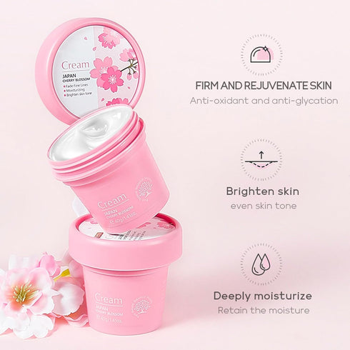 Sakura Face Care Set for Women, 17Pcs Moisturizing Skin Care Set Include Sakura Cream, Cleanser, Serum, Toner, Eye Cream, Lip Mask, Mud Mask, Slee...