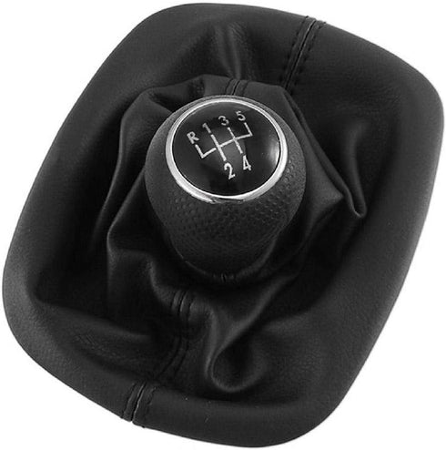PARTOL 5 Speed Manual Shift Knob Boot, Car Gear Shifter Knob Gaiter Stick Head Lever PU Leather for VW Volkswagen MK4 GOLF/GTI/R32 1998-2005, 1998...
