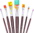 Transon Flat Paint Brush Set 7pcs for Acrylic Watercolor Gouache Oil and Body Painting...