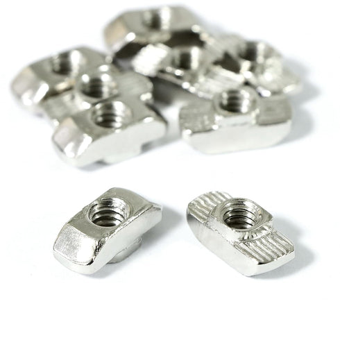 1/4"-20 Threaded Standard Steel Drop in T-Nut, Drop in T-Nuts Accessory Hardware Nuts for 15 40 Series Aluminum Extrusion Profiles Rail, 20 Packs...