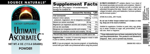 Source Naturals Ultimate Ascorbate C Powder - Vitamin C - Supports Immune System* - 1000 mg, 4 oz...