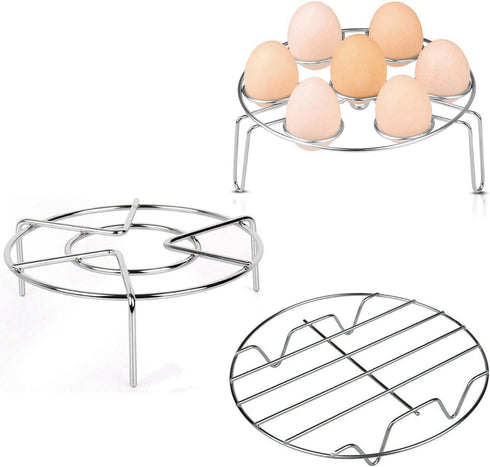 Konrisa Stainless Steel Steam Rack for Instant Pot Cooking Trivet Rack Holder Egg Steamer Basket Trivet Food Stand Air Fryer Rack for Pressure Coo...