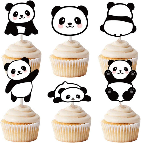Panda Cupcake Toppers Picks 24pcs - Panda Party Supplies Birthday & Baby Shower...