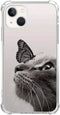 Cat and Butterfly Case Compatible with iPhone 15 Plus, Cat Gaze Butterfly Case for iPhone 15 Plus for Teens Women Men, Trendy Cool TPU Case Cover...