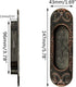4.13" European Recessed Flush Pull Handle, Stainless Steel Sliding Door Handle, Inset Antique Recessed Pull Handle for Cabinet Closet Dresser Draw...