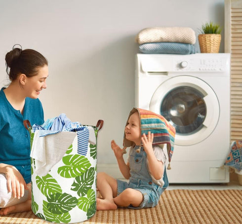 HIYAGON Laundry Baskets,Collapsible Hamper, Canvas Fabric Laundry Hamper,for Toy Organizer Bins,Gift Baskets, Bedroom, Clothes, Nursery,Kids,Boys ...