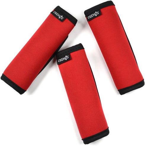 Cosmos Pack of 3 Neoprene Luggage Handle Wrap Handle Grip Luggage Identifier for Travel Bag Luggage Suitcase (Red Color)...