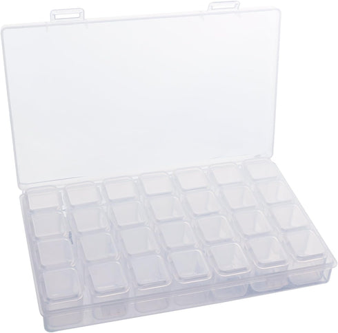 Gem Organizer, Segbeauty Clear Bead Container 28 Compartments with Secure Lids, Removable Tiny Jewelry Storage Box, Transparent Jewelry Organizer ...