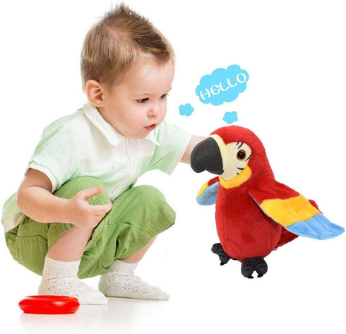 (Patent) Cute Mimicry Pet Talking Parrot Repeats What You Say Plush Animal Toy Electronic Parrot Plush Toy, Animal Toy, Talking Bird,Birthday Pres...