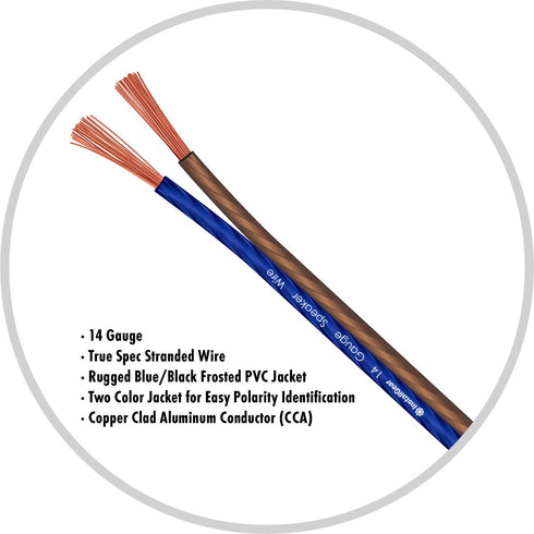 InstallGear 14 Gauge Speaker Wire Cable (30 Feet), 14 AWG Speaker Wire Cable for Car Speakers Stereos, Home Theater Speakers, Surround Sound, Radi...
