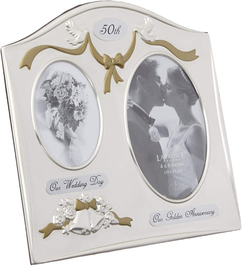 Lawrence 590143 Satin Silver & Brass Plated 2 Opening Picture Frame...