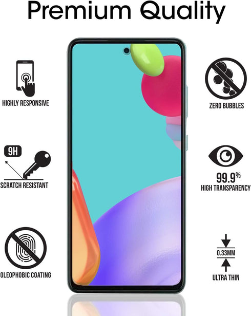 amFilm (3 Pack) Tempered Glass Screen Protector for Samsung Galaxy A53/ A52/ S20 FE 6.5'' with Easy Installation Handles, HD Clear, Anti-Scratch B...