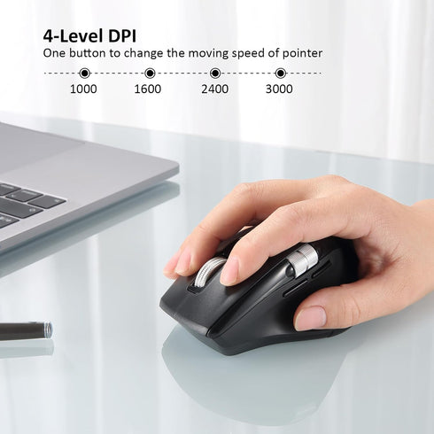 Wireless Bluetooth Mouse with Smart Flying Scroll, Side Thumb Scroll Ergonomic Mice, Silent Multi-Device Mouse for Computer, Laptop, iPad,Tablet, ...