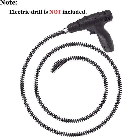 Drain Clog Remover with Drill Connector Drain Auger Cable Drain Snake 9.84Ft Flexible Plumbing Drill Pipe Cleaner for Kitchen, Bathroom, Toilet an...