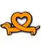 Cute Dachshund Pin with Heart Shape - Animal World Series - Enamel Lapel Pin - Plated Badge for Clothing, Bags, and Lanyards...