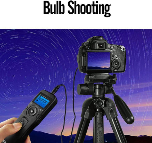 PHOTOOLEX Intervalometer Digital Camera Remote Shutter Release Controller LCD Timer Control with Cord for Canon EOS Rebel T6 T7 80D 70D 60D 60Da 7...