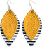 Leather Earrings for Women Double Layered Dangle Earrings (Yellow)...