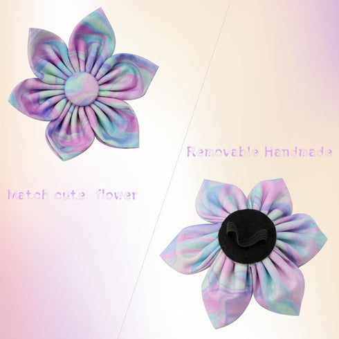 Unique style paws Dog Collar with Flower, Adjustable Dog Collar Flower Pattern, Durable Pet Collar for Small Medium Large Dogs...