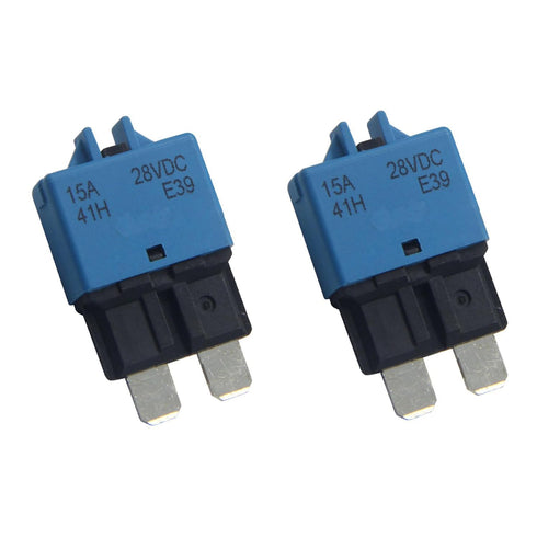 ZOOKOTO 2pcs 15A Circuit Breaker Blade Fuse E39K (T3) Manual Reset Fuse for Car Truck RV Automotive Marine Boat Trolling Motor & Custom Wiring Aud...