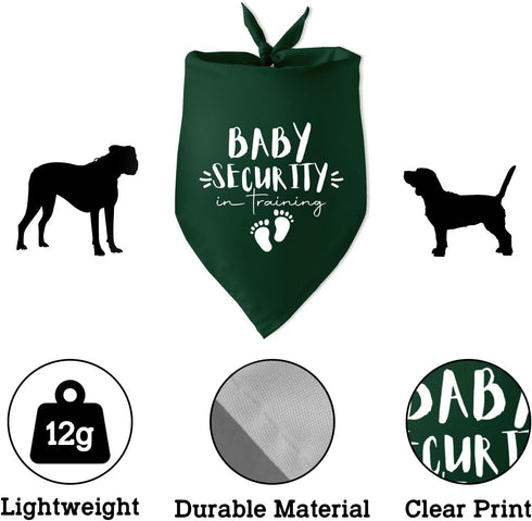 Baby Security in Training Green Dog Bandana Baby Announcement Dog Bandana Puppy Bandana Gender Reveal Photo Prop Accessories for Dog Lovers Owner ...