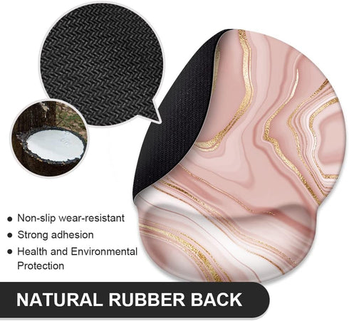 Mouse Pad with Wrist Rest Support,Cute Custom Gaming Made Non Slip Rubber Base Mousepad, Ergonomic Mouse Wrist Rest Pad Computer Laptop Mousepad (...