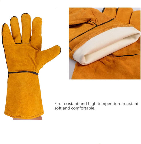 Yellow Leather Welding Gloves, 33cm/13inch...
