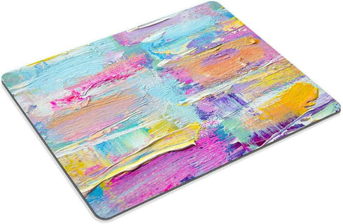 Smooffly Mousepad paint Oil paints cover Abstract print Multicolor mousepad Mouse pad rainbow Yellow White Violet Pink Blue Purple for office...