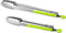 304 Stainless Steel Kitchen Cooking Tongs, 9" and 12" Set of 2 Sturdy Grilling Barbeque Brushed Locking Food Tongs with Ergonomic Grip, Green...
