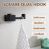 APLusee Double Robe Towel Hook, Stainless Steel Square Dual Coat Hook, Utility Bath Kitchen Storage Hanger Holder, Matte Black...