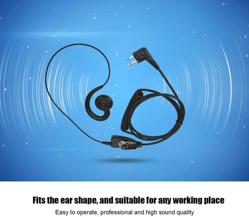 AEH3000-M1A Walkie Talkie Two Way Radio Black Headset Mic for , Modular Design 180° Rotating Speaker Earpiece, ABS Walkie Talkie Earphone High Sou...