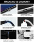 Magnetic Charging Cable 4 Pack- (6.6ft/6.6ft/3.3ft/3.3ft) 360° 3-in-1 Magnetic USB C Charging Cable | LED Light Nylon Braided Magnetic Cable for i...