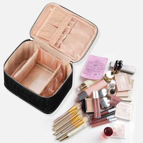 OCHEAL Travel Makeup Bag, Cosmetic Bags for Women Makeup Case Organizer Large Capacity Travel Toiletry Bag Storage Bags with Divider and Handle fo...