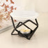 JuxYes Euro Metal Oil Burner Wax Warmer, Delicate Romantic Ceramic Tealight Candle Holder Oil Burner, Fragrance Warmer Aromatherapy Wax Candle Tar...