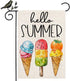 Hello Summer Garden Flag 12.5 x 18 Inch, Ice Cream Popsicle Double Sided Decorative Flag for Outside Yard Lawn Outdoor Decoration GB042-12...