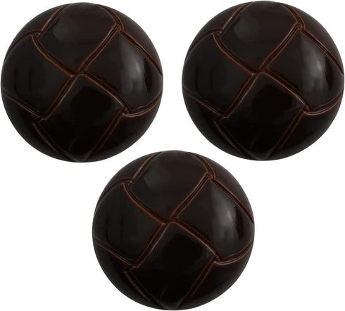50PCS Brown Football Pattern Imitation Leather Style Plastic Shank Buttons Craft Plastic Buttons Round Black Plastic Imitation Leather Buttons Set...