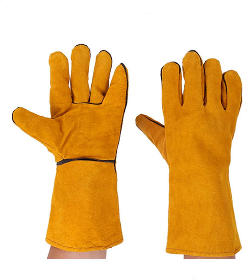 Yellow Leather Welding Gloves, 33cm/13inch...