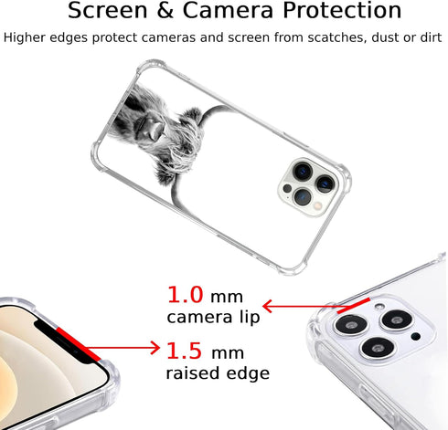 Scottish Highland Cow Case Compatible with iPhone 14 Pro, Cute Cow Animal Case for iPhone 14 Pro, Trendy Cool TPU Phone Case Cover...