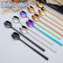 Long Handle Spoon, 9.25-inch Stainless Steel Iced Teaspoon Titanium Colorful Plated Spoons for Mixing,Tea,Milkshake,Coffee (Set of 6, Gold)...