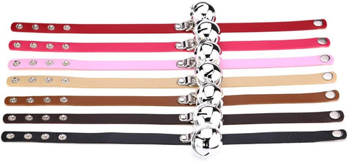 Multicolor PU Simulated Leather Silver-tone 4cm Large Bell Pendant Neckband Choker Necklace...