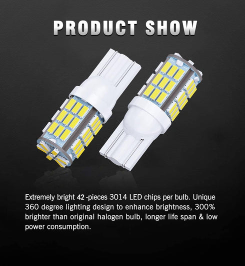 T10 921 194 168 175 LED Bulbs White 20-Packs, Super Bright 3014 42-SMD LED Replacement 12 Volt RV Camper Trailer Boat Trunk Interior Dome Map Lice...