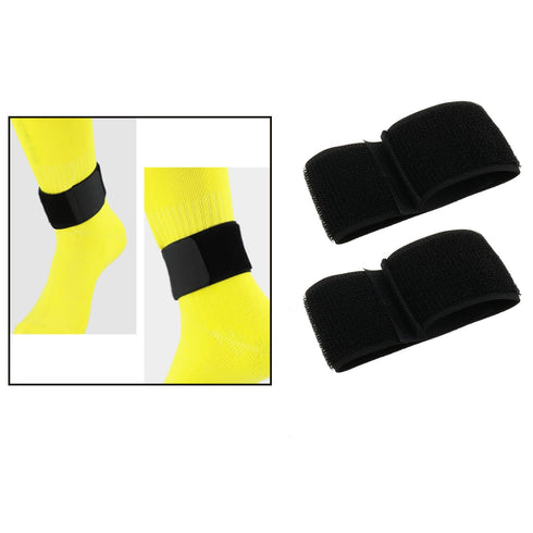 4PCS Adjustable Football Leg Wrap Black Nylon Elasticated Sweatband Anti Collision Sport Bandage Leg Brace Suitable for Running Mountaineering Hik...