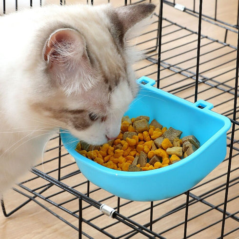 POPETPOP Hanging Pet Bowl Dog Crate Bowl Plastic Kennel Bowls Non Spill Food Water Bowls for Cages Bunny Feeder Hanging Coop Cup for Dogs Cat Bird...