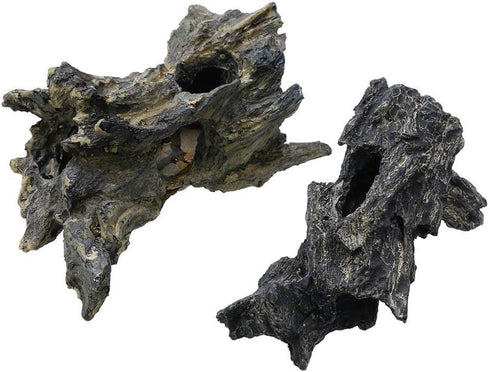 corisrx Aquarium Malaysian Driftwood Imitation Ornament Small - Tree Trunk Long Decor Fish Tank Wood (S+L Set)...