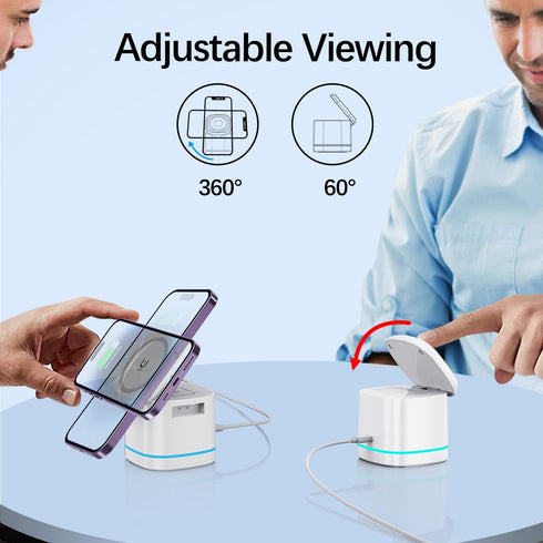 3 in 1 Wireless Charging Dock Suitable for Apple iPhone 15/14/13/12/11/Xs/ProMax Magnetic Wireless Charger Compatible with Apple iWatch Series Air...