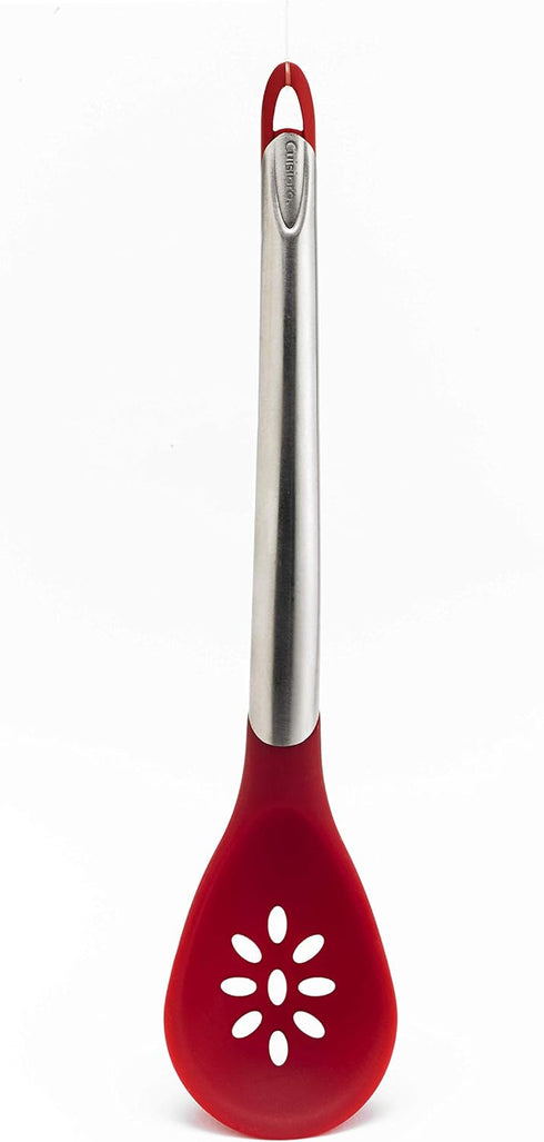 Cuisipro Silicone 12 Inch Slotted Spoon, Red...